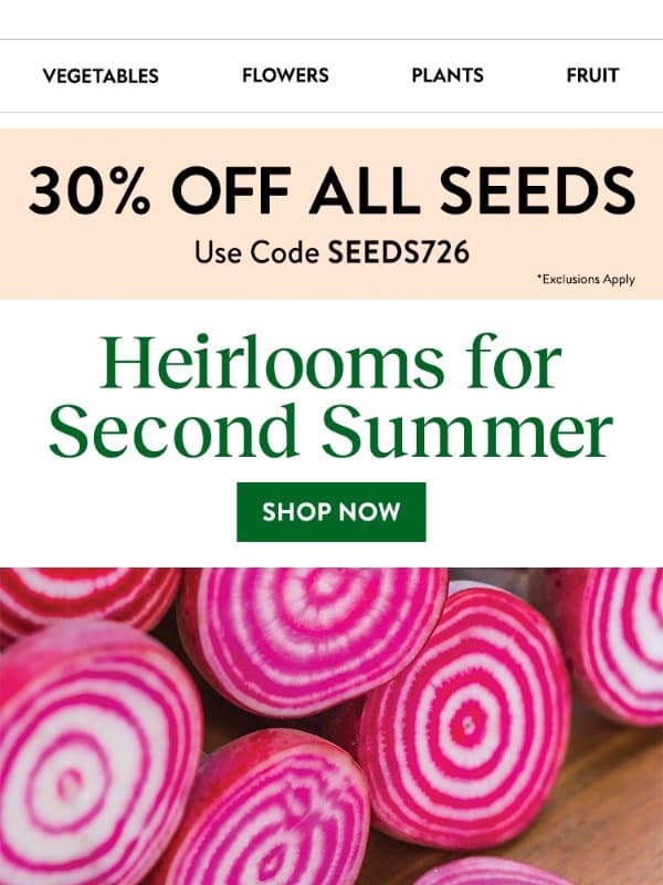 Top heirlooms worth harvesting email from Burpee Seeds