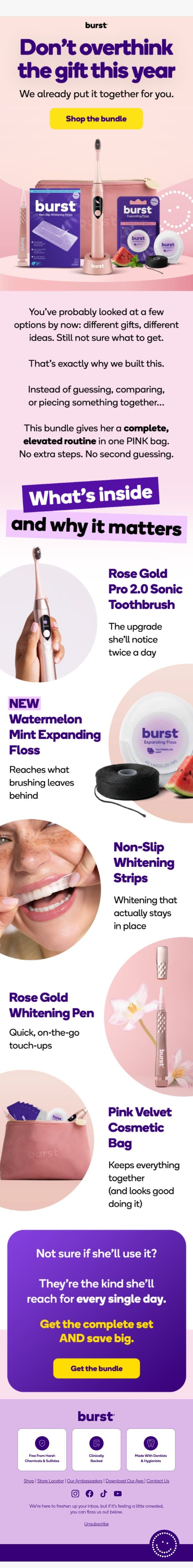 Still deciding? Here’s what you’re missing email from Burst Oral Care screenshot