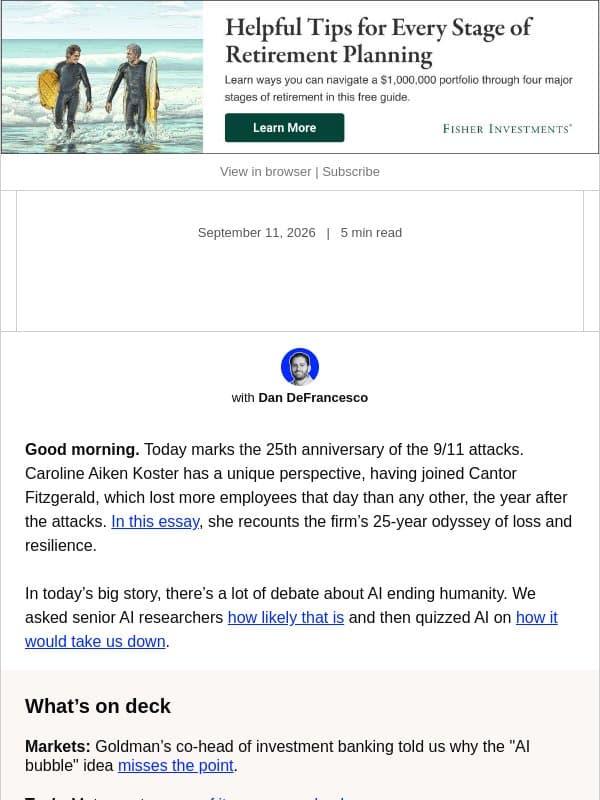 Today: Is an AI apocalypse coming? email from Business Insider