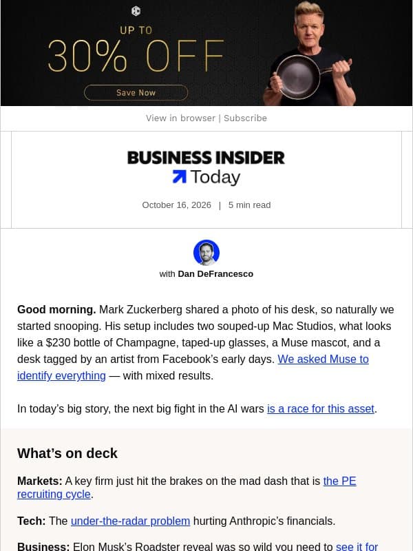 Today: What AI companies are desperate for email from Business Insider