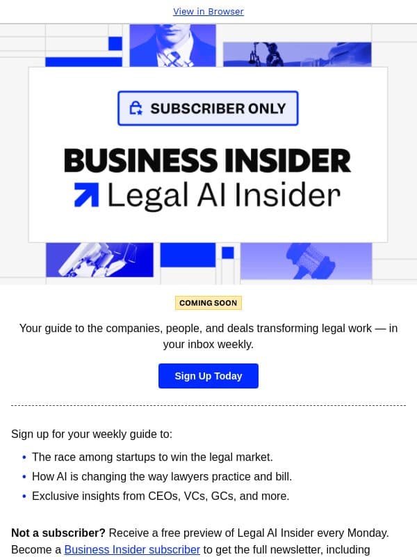 📨 Coming soon: Legal AI Insider email from Business Insider