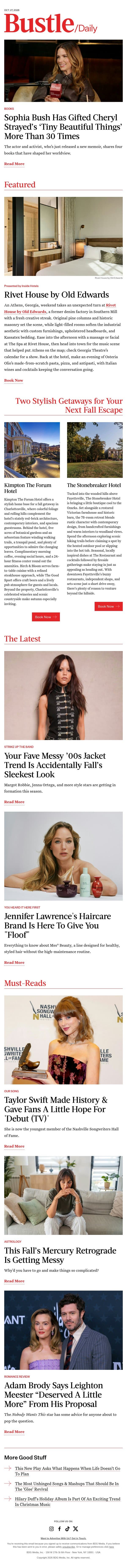 This Fall’s Mercury Retrograde Is Getting Messy email from Bustle screenshot