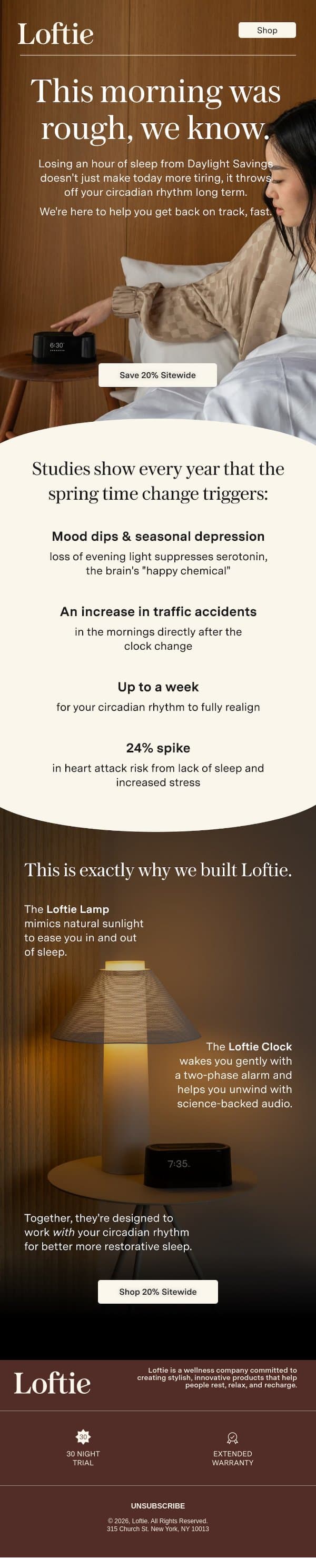 Time changed. You okay? email from Buy Loftie screenshot