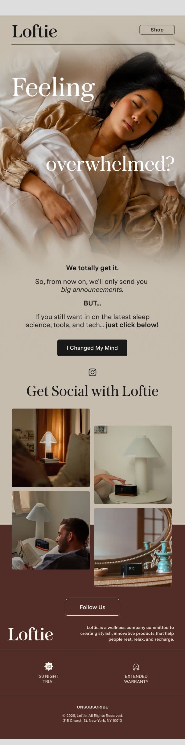 We can take a hint... π email from Buy Loftie screenshot