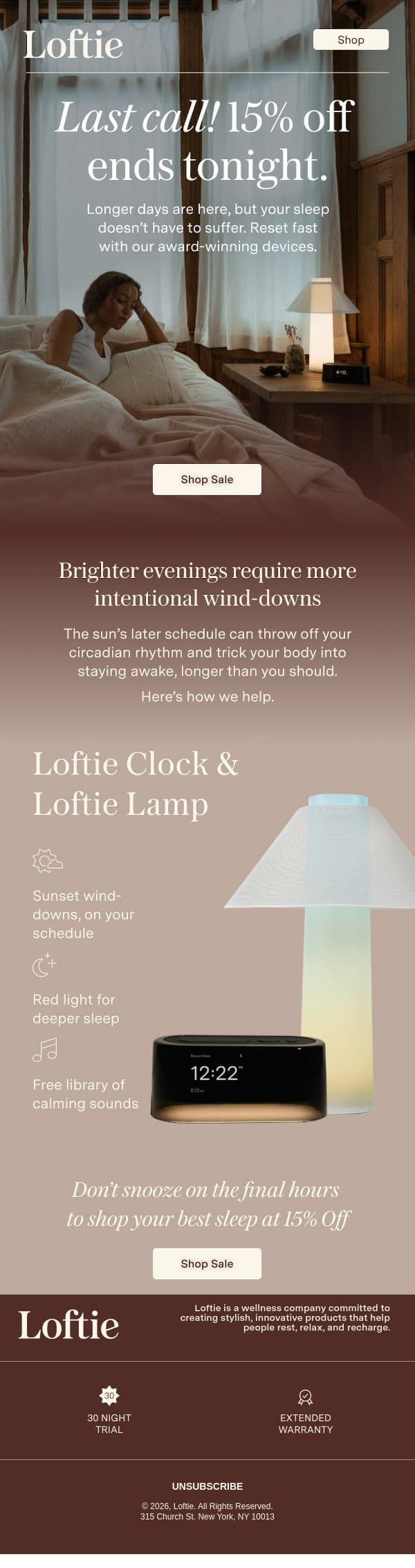 Spring Sale Final Hours ⏰ email from Buy Loftie screenshot