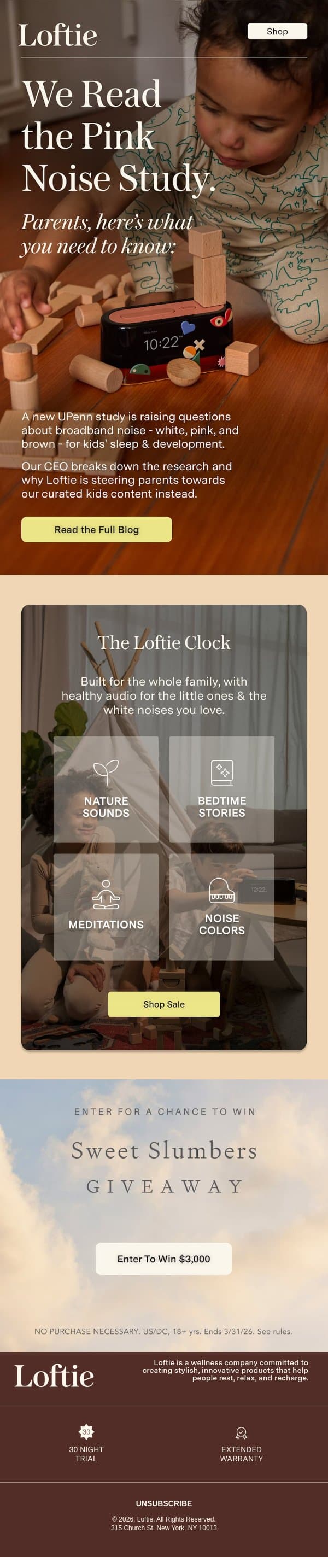 Parents, this one's important 🚨 email from Buy Loftie screenshot