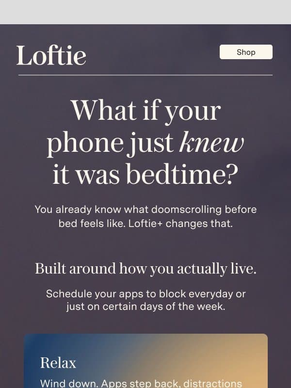 Imagine a phone that respected your sleep โ๏ธโจ email from Buy Loftie