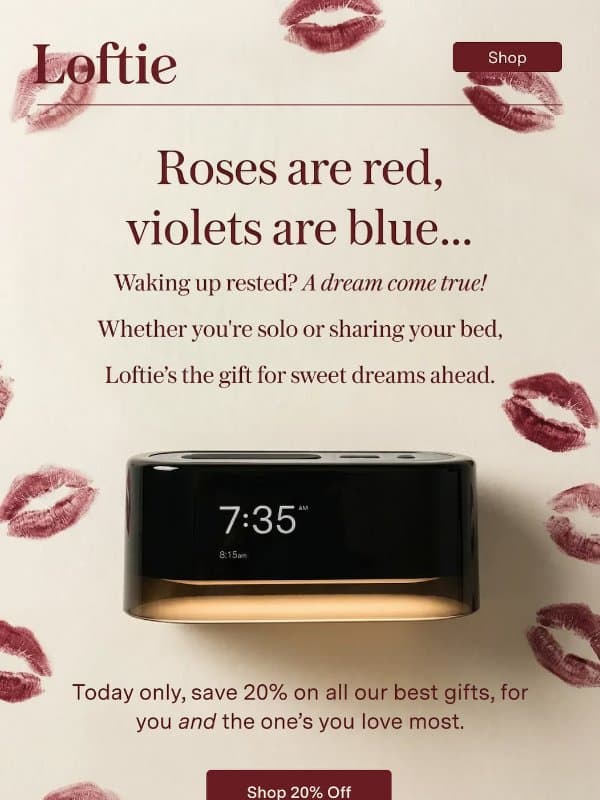 Hey, Valentine ๐ email from Buy Loftie