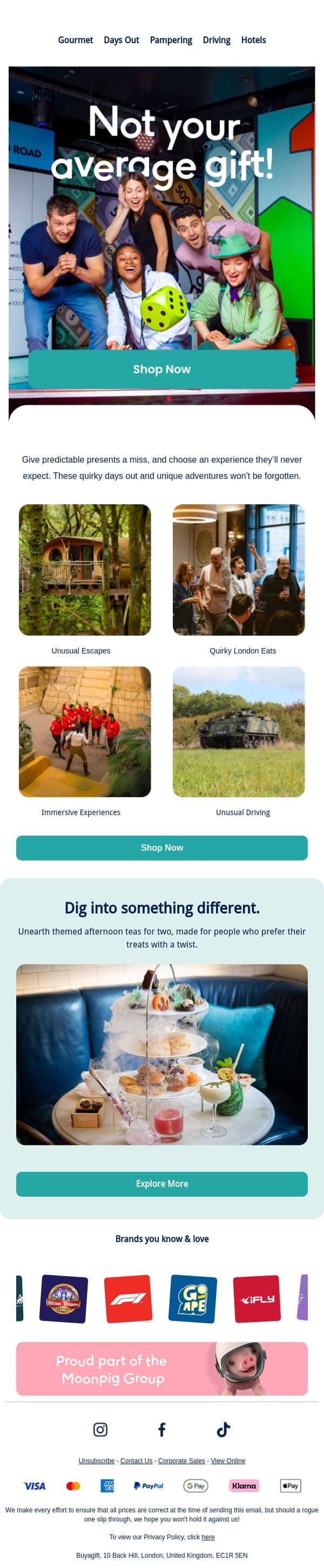 Well, this is different… email from Buyagift screenshot
