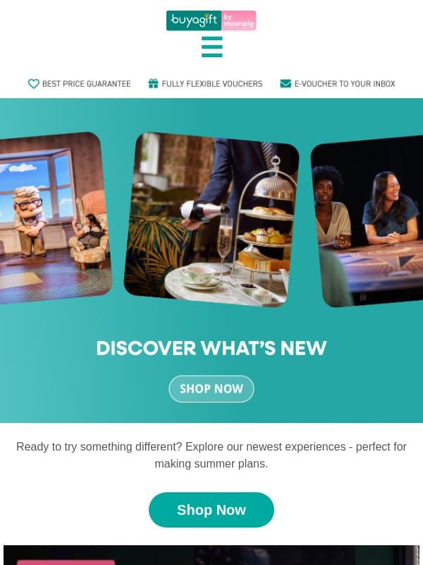 New experiences have landed email from Buyagift