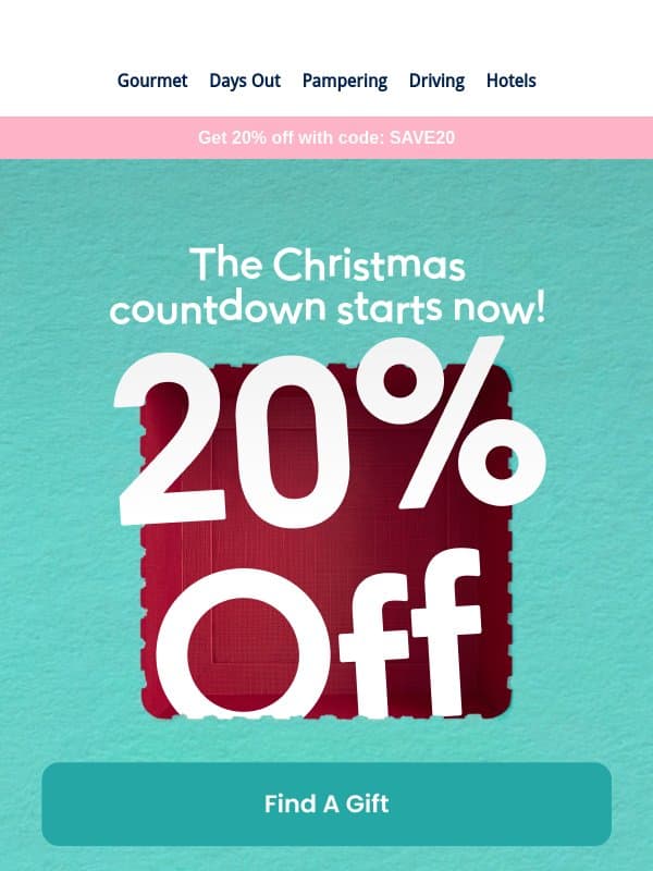 100 days till Christmas… 🎄 email from Buyagift