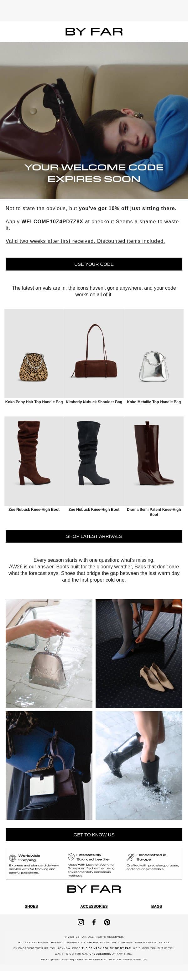 You Signed Up For A Reason email from By Far screenshot