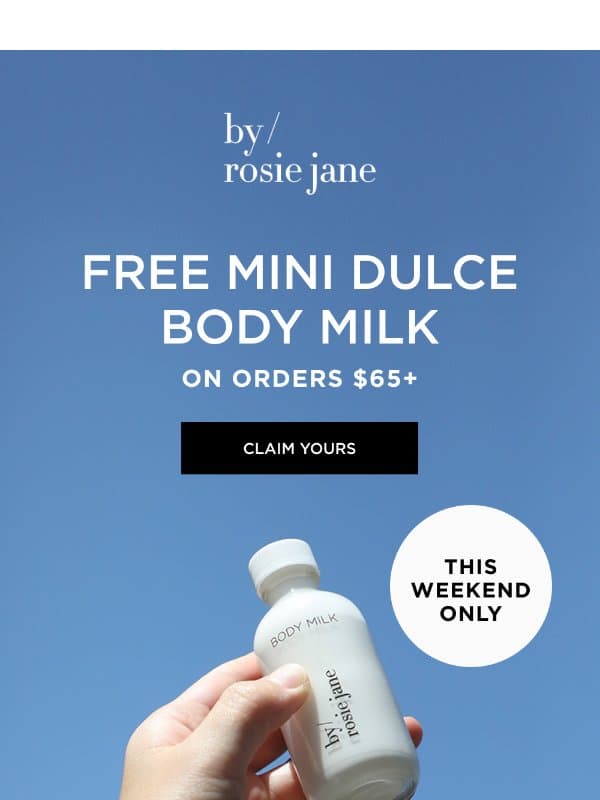 silky skin, on us email from By Rosie Jane