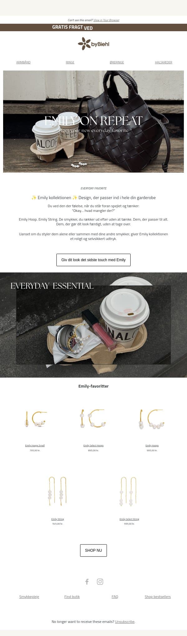 Emily kollektionen. Det perfekte hverdags-statement ✨ email from ByBiehl screenshot