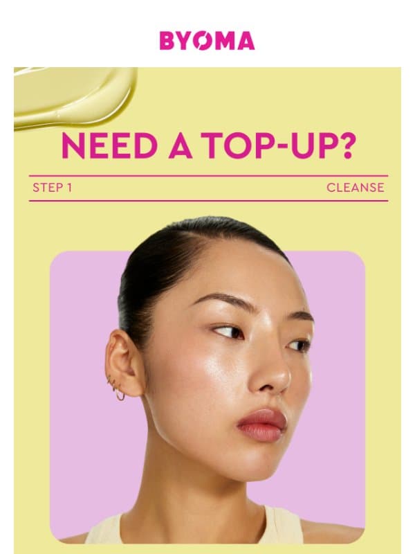 Looking for your next cleanser, ? email from BYOMA
