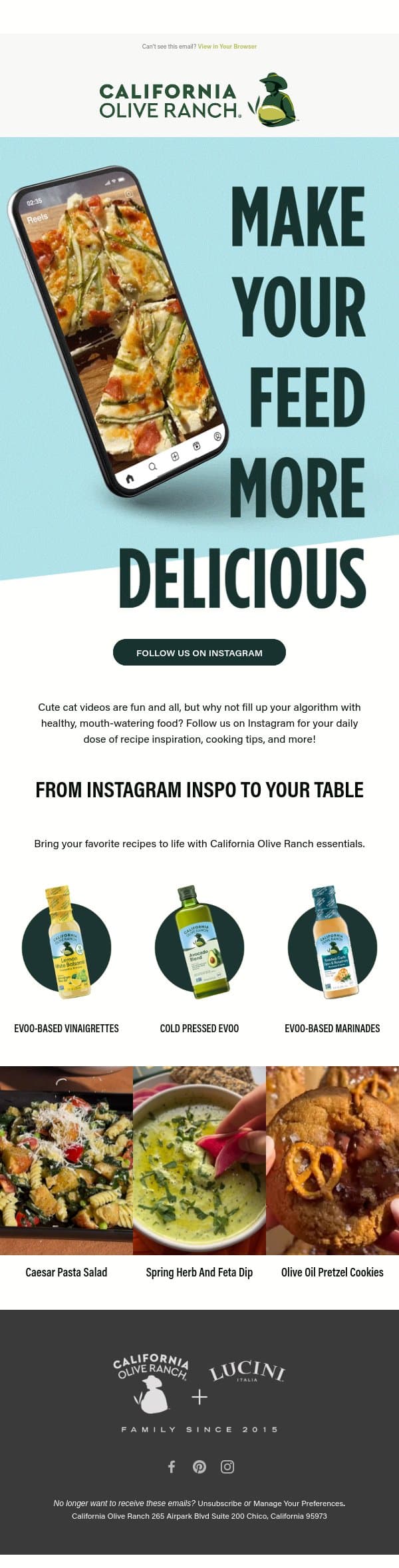 👉 Click Here For Something Yummy email from California Olive Ranch screenshot