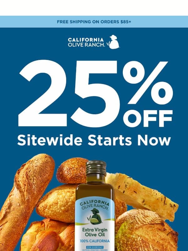 25% off for the 250th πΊπΈ email from California Olive Ranch