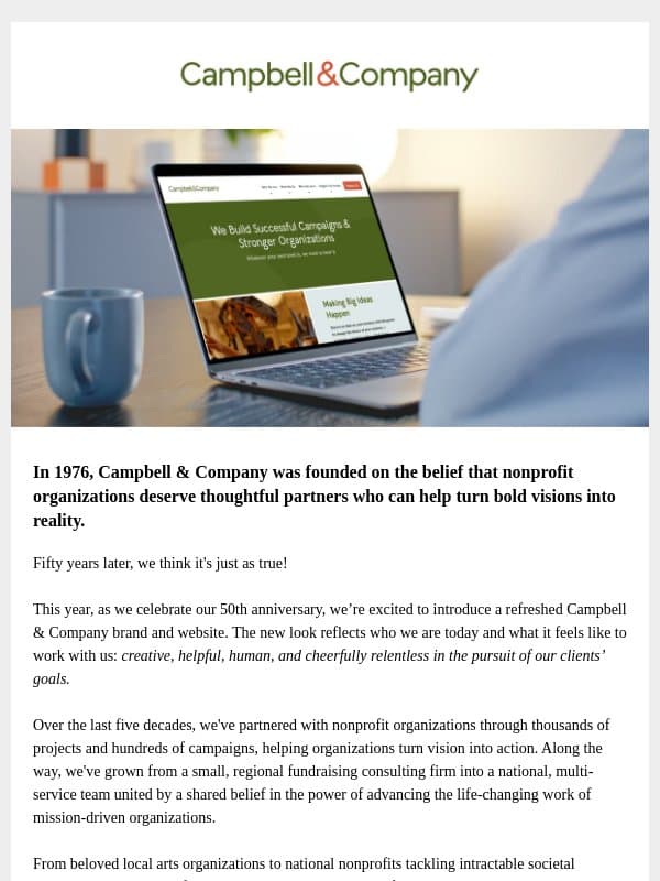A message from our Co-Presidents email from Campbell & Company