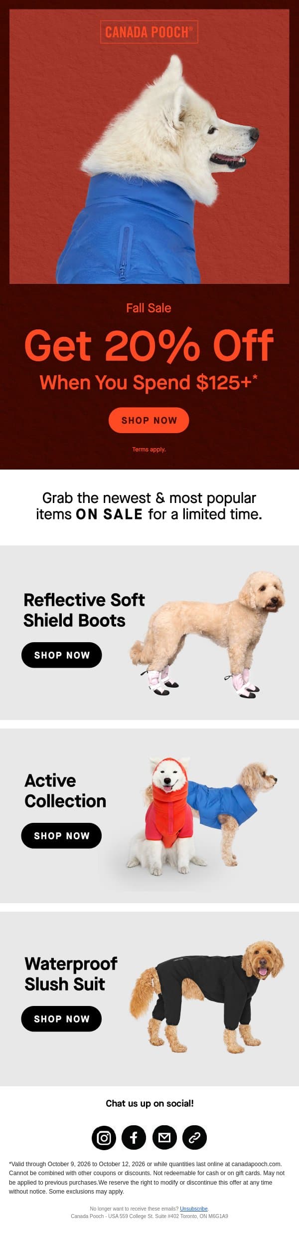 New For Fall & Now ON SALE! email from Canada Pooch screenshot
