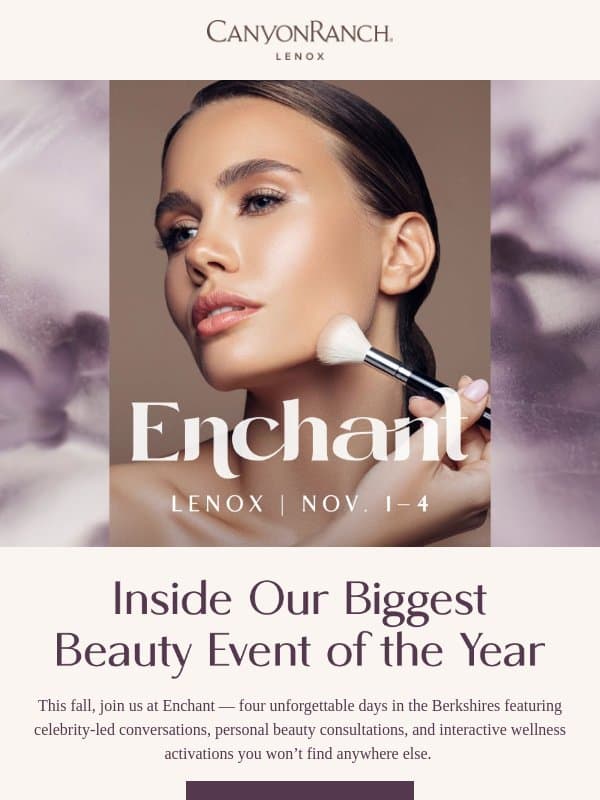 Step Inside Enchant email from Canyon Ranch