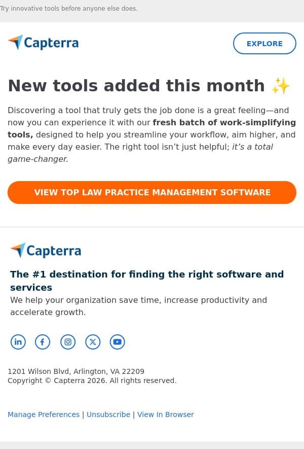 π Discover your next essential tool email from Capterra screenshot