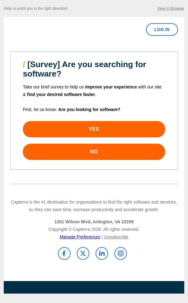 adam, how are your tools performing? email from Capterra screenshot