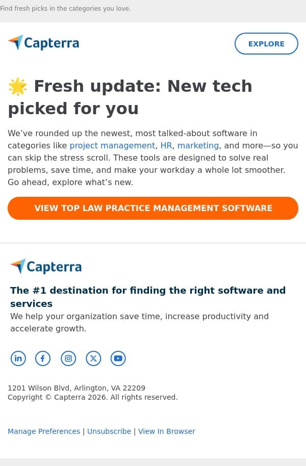 ✨ Software upgrades you’ll actually love email from Capterra screenshot