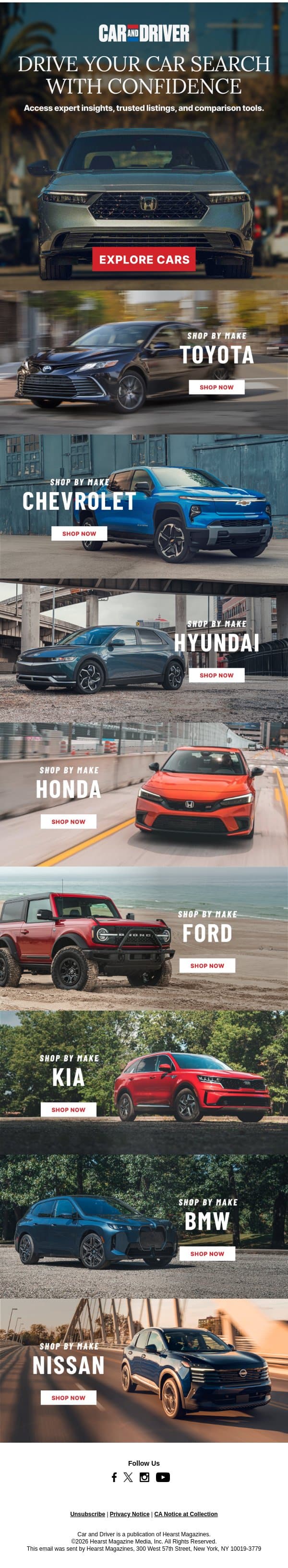 Drive Your Car Search With Confidence email from Car and Driver screenshot
