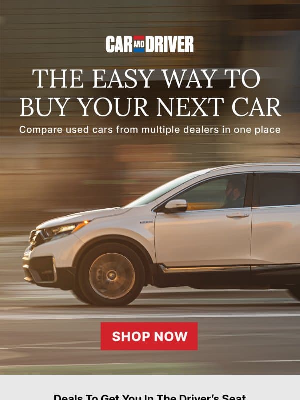 Shop Top-Rated Used Cars Side by Side email from Car and Driver