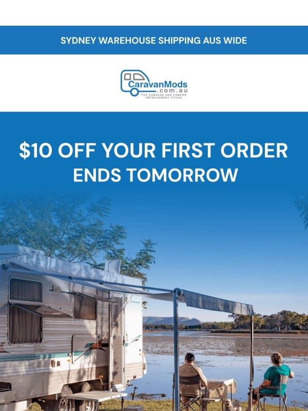 Your $10 Off Code Ends Tomorrow ⏱️ email from Caravanmods.com