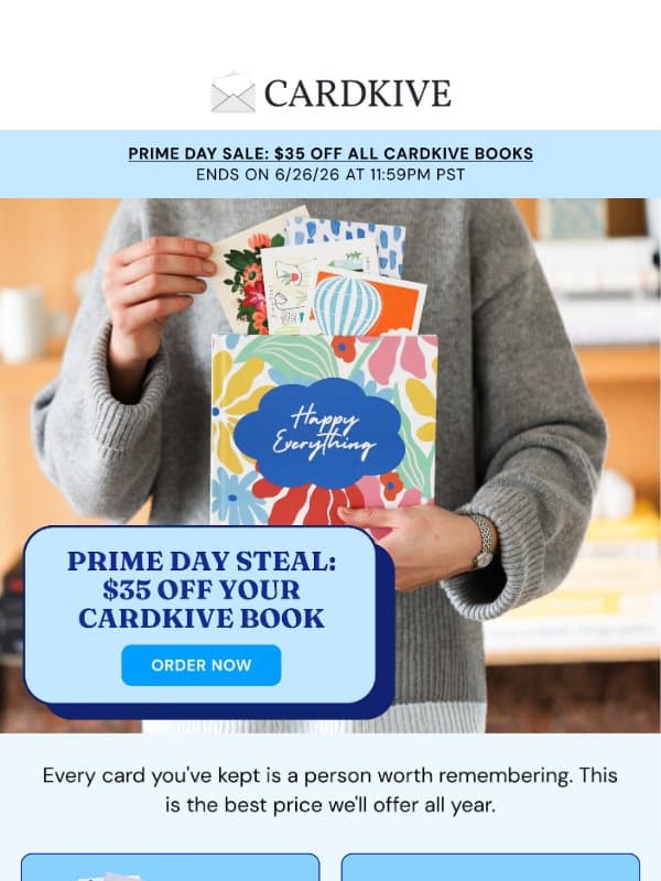 The Moment To Cardkive Your Cards email from Cardkive