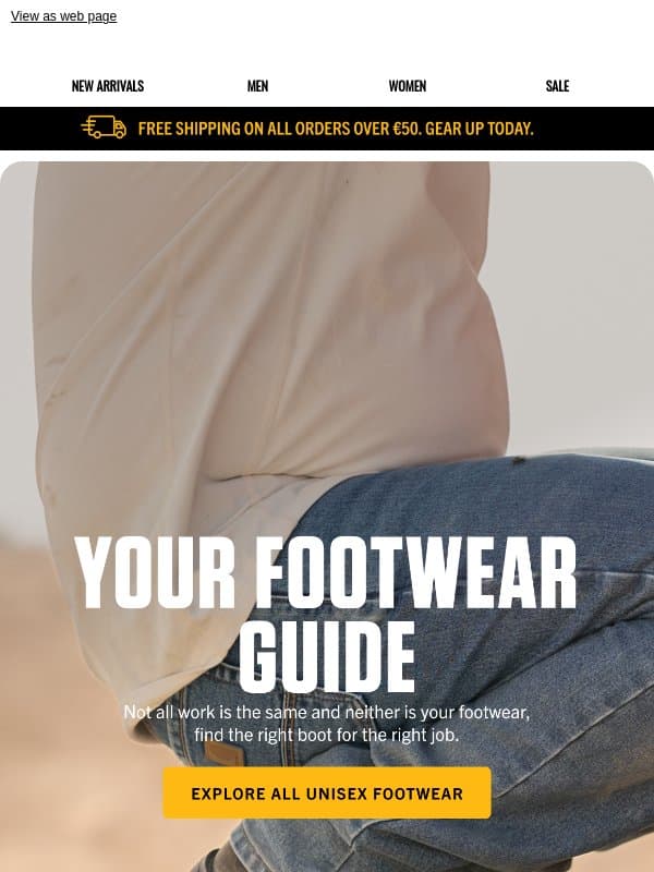 Step Into the Right Pair email from Carhartt