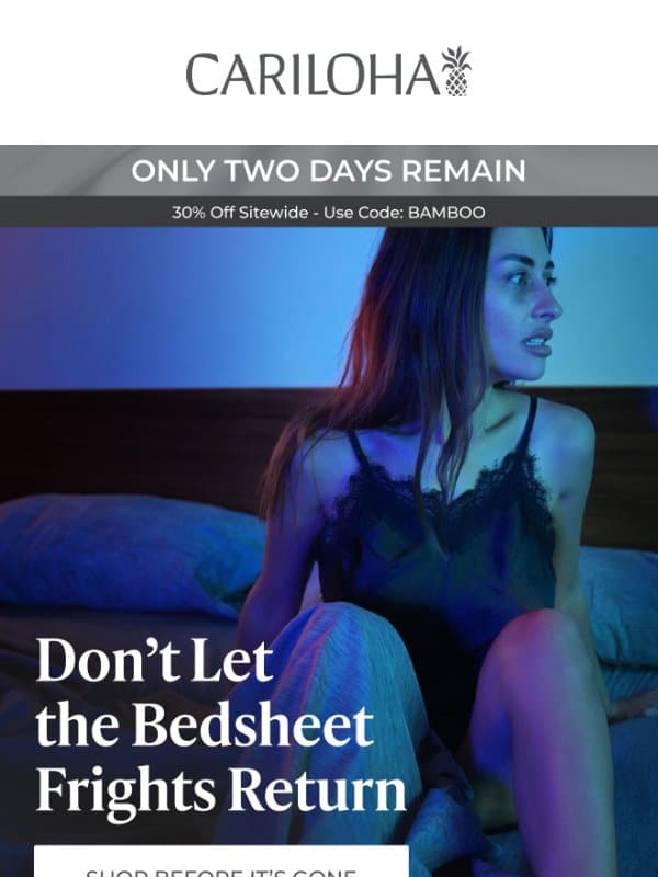 Better Sleep Shouldn't Be a Nightmare email from Cariloha