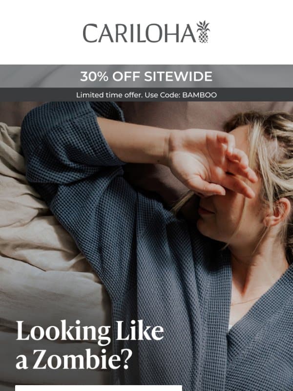 30% OFF // Shop Our BamBOO Favorites email from Cariloha
