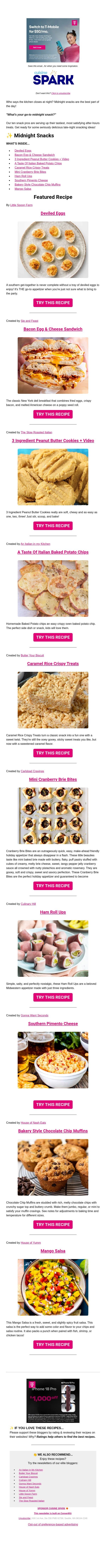 ✨ Midnight Snacks email from Carlsbad Cravings screenshot