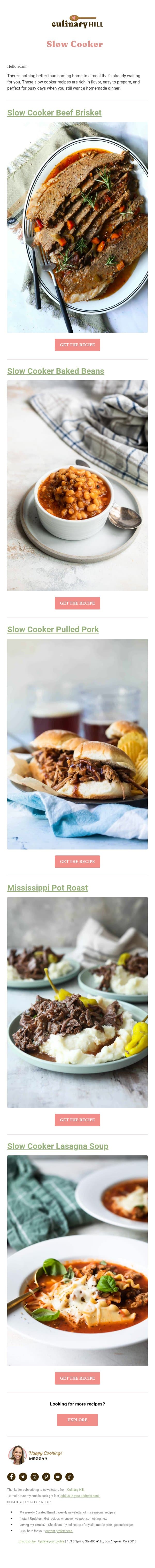 Come Home to These Slow Cooker Favorites 🏡 email from Carlsbad Cravings screenshot