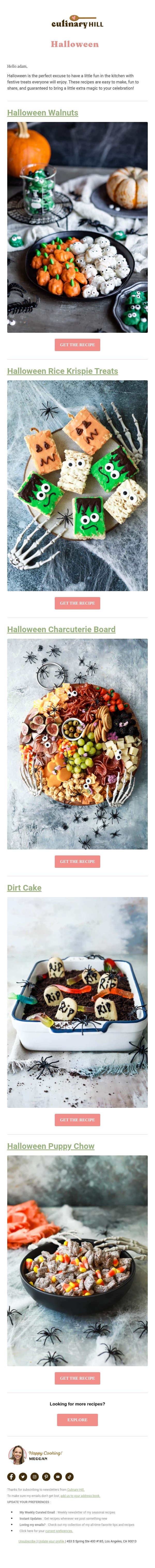 Spooky Halloween Recipes Made Easy π» email from Carlsbad Cravings screenshot