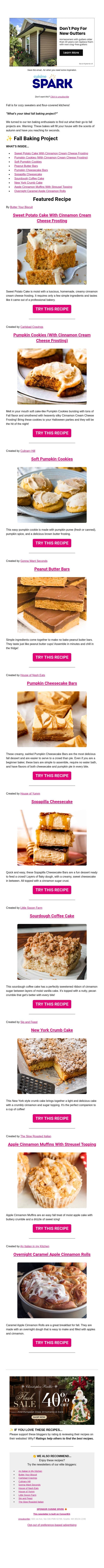 ✨ Fall Baking Project email from Carlsbad Cravings screenshot