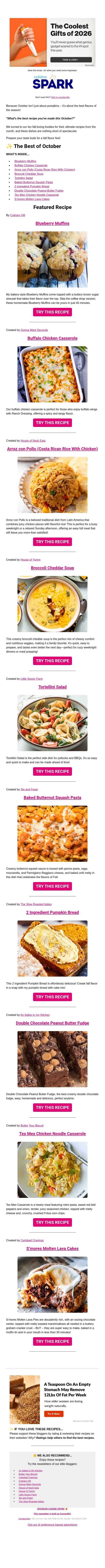 ✨ The Best of October email from Carlsbad Cravings screenshot