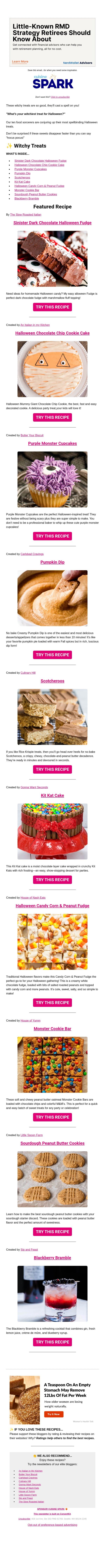 ✨ Witchy Treats email from Carlsbad Cravings screenshot