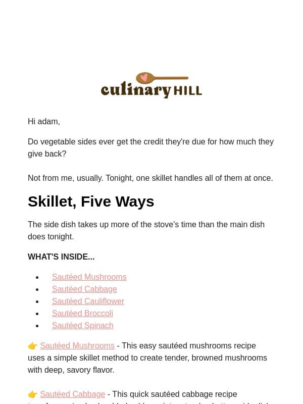 Five Fall Vegetables, One Skillet 🥕 email from Carlsbad Cravings