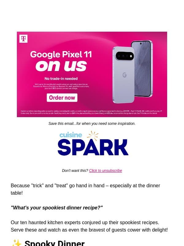 ✨ Spooky Dinner email from Carlsbad Cravings