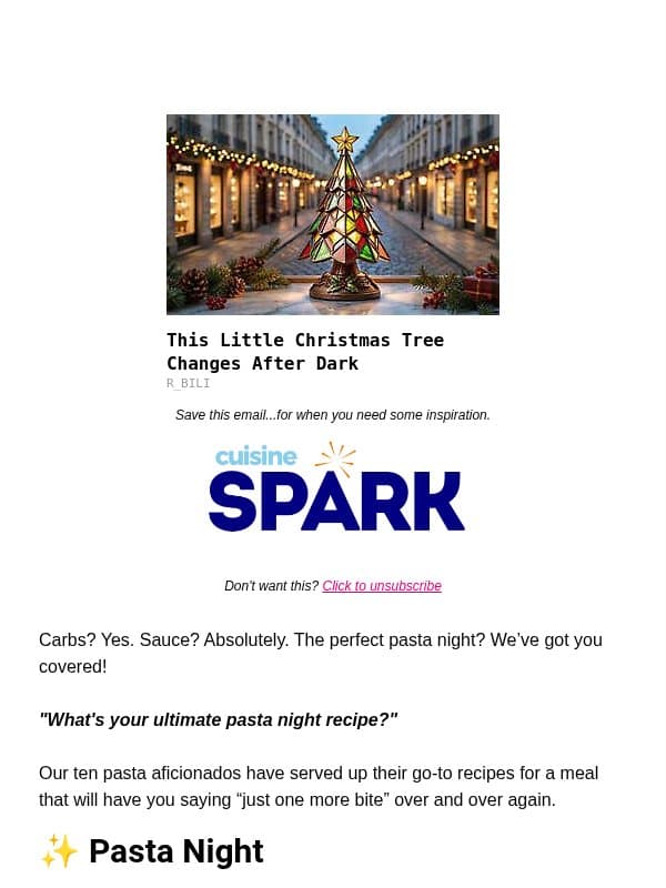 ✨ Pasta Night email from Carlsbad Cravings