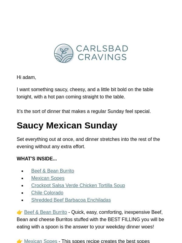 Sunday Calls for Something Saucy 🌶️ email from Carlsbad Cravings