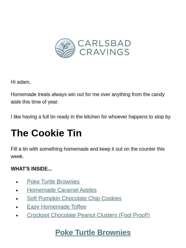 A Tin of Homemade for Whoever Stops By 🍬 email from Carlsbad Cravings