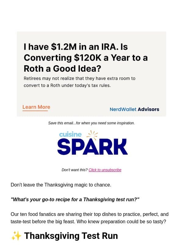 ✨ Thanksgiving Test Run email from Carlsbad Cravings