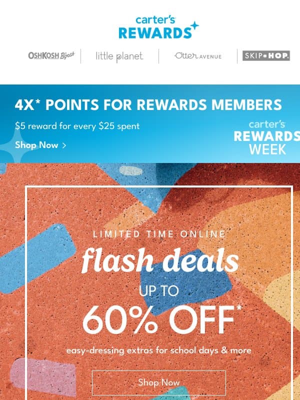 Up to 60% off* online! (LIMITED TIME) π email from Carter's