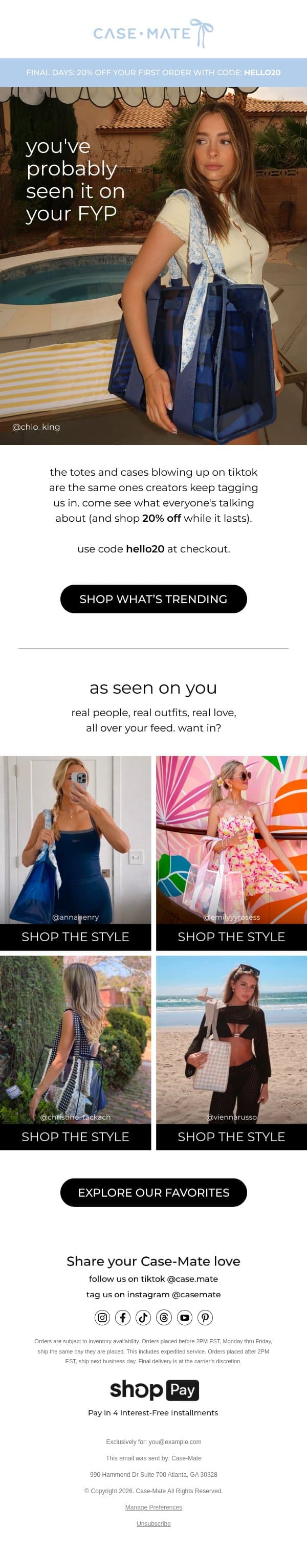 IT'S ALL OVER YOUR FEED π email from Case-Mate screenshot