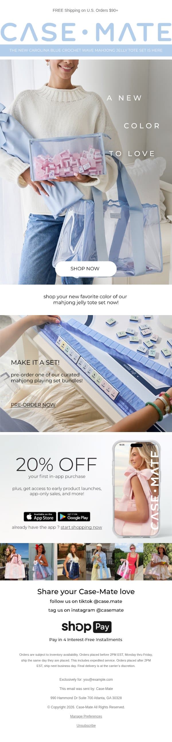 A NEW COLOR TO LOVE 🩵✨ email from Case-Mate screenshot