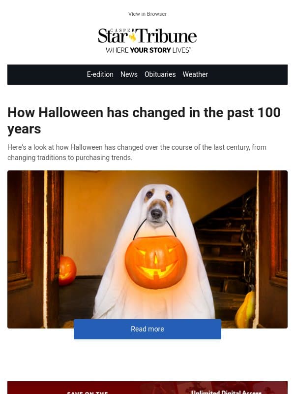 How Halloween has changed in the past 100 years email from Casper Star-Tribune